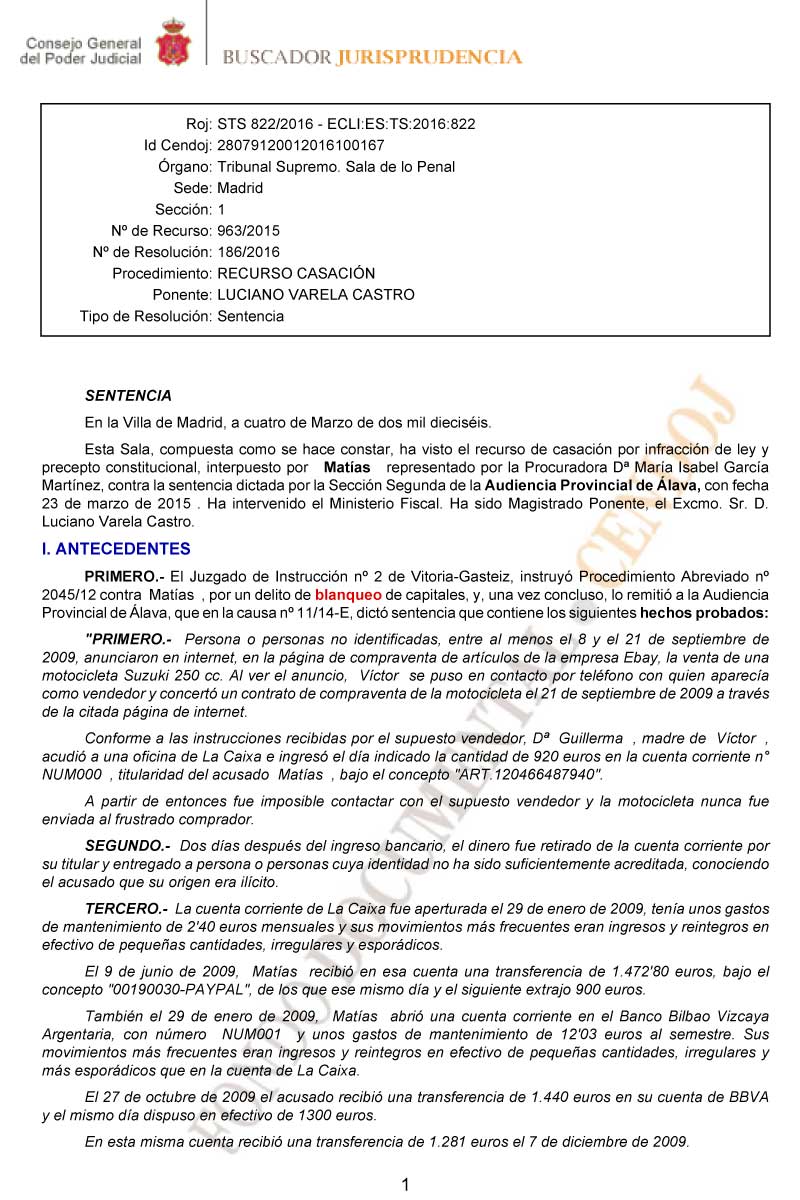 Sentencia Del Tribunal Supremo De 4 De Marzo De 2016